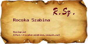 Rocska Szabina névjegykártya