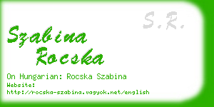 szabina rocska business card